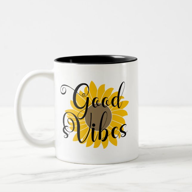 Good Vibes Sunflower    Coffee Mug (Left)