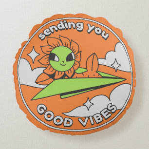 Good Vibes – Sunny Sky Round Cushion