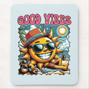 Good Vibes - Sunshine - Retro Summer Mouse Pad