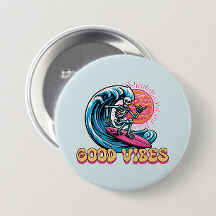 Good Vibes - Surfing - Summer Vibes 7.5 Cm Round Badge