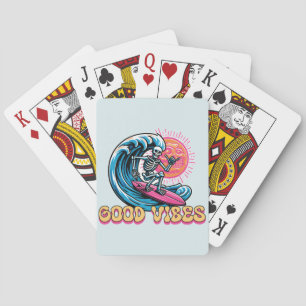 Good Vibes - Surfing - Summer Vibes Playing Cards