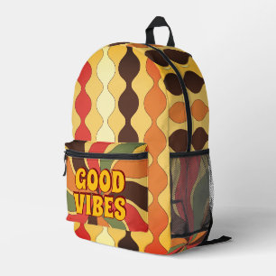 Good Vibes Throwback Retro Fun  Printed Backpack