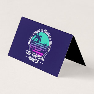Good Vibes Tropical Summer Custom Template Business Card