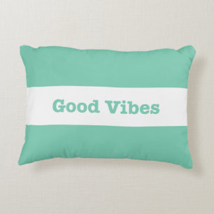 Good Vibes White Band Design (Customizable Color) Decorative Cushion
