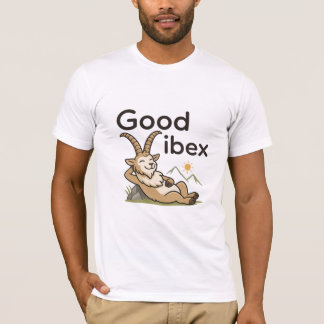Good Vibex Funny Ibex Pun T-Shirt |Minimalist Goat