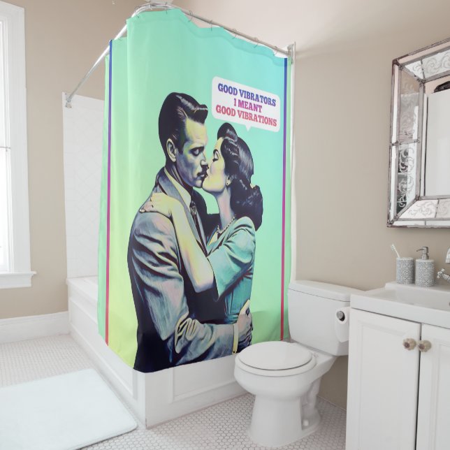 GOOD VIBRATORS GOOD VIBRATIONS SHOWER CURTAIN (In Situ)