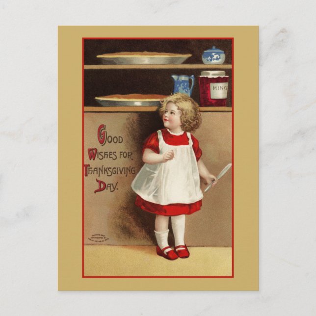 Good Wishes for Thanksgiving Day Vintage Postcard (Front)