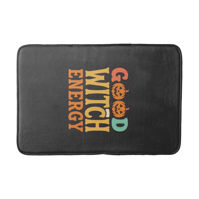 Good Witch Energy Halloween Pumpkin Design_1 Bath Mat (Front)