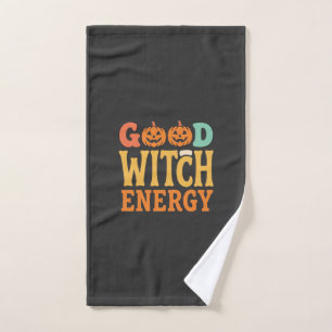 Good Witch Energy Halloween Pumpkin Design_1 Hand Towel