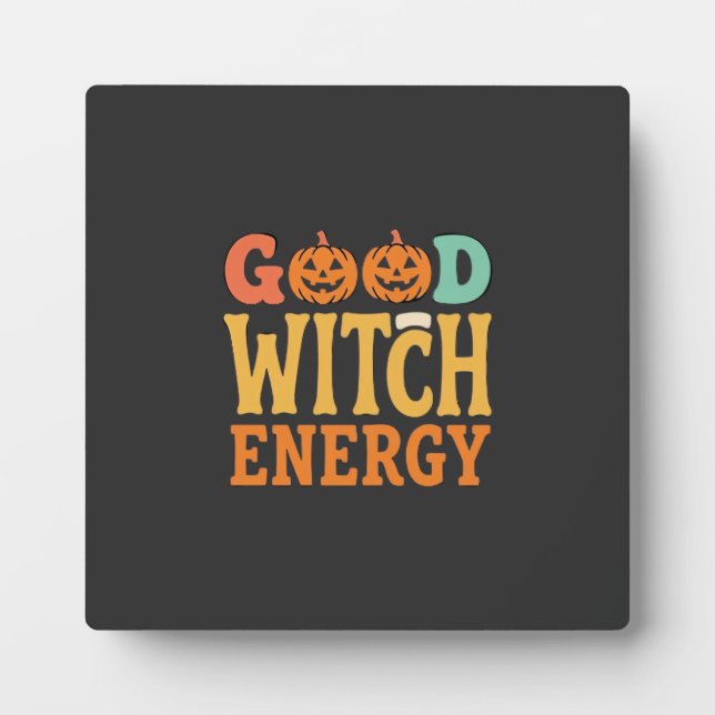 Good Witch Energy Halloween Pumpkin Design_1 Plaque (Front)