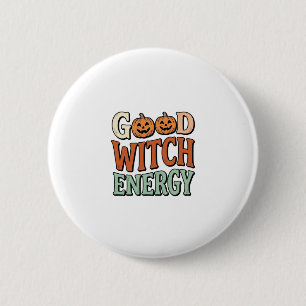Good Witch Energy Vintage Halloween Vector Design_ 6 Cm Round Badge