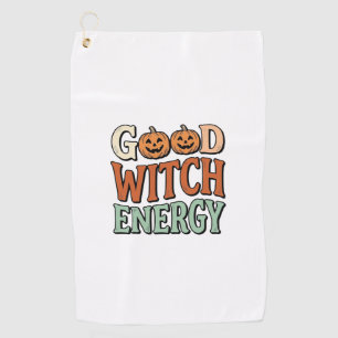 Good Witch Energy Vintage Halloween Vector Design_ Golf Towel