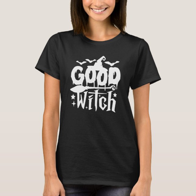 Good Witch Halloween     Witch Broom Halloween T-Shirt (Front)