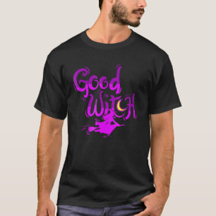 Good Witch Halloween  Witch Flying On Broom Stick T-Shirt