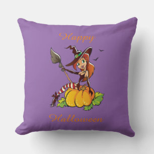 Good Witch Happy Halloween Cushion