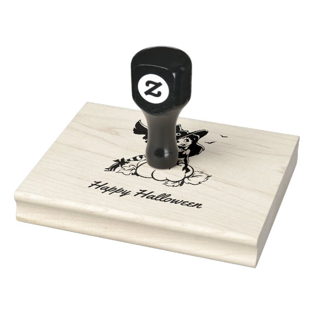 Good Witch Happy Halloween Rubber Stamp (Stamp)