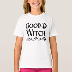 Good Witch Owl Black and White Halloween T-Shirt