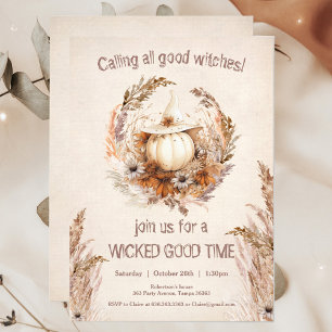 Good Witch Pumpkin Halloween Girls Night Party Invitation