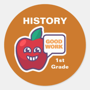Good Work! Student History Award Sticker Customise