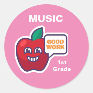 Good Work! Student Music Award Sticker Customize