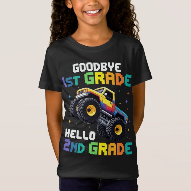 Goodbye 1st Grade Graduation Monster Truck  T-Shirt (Front)