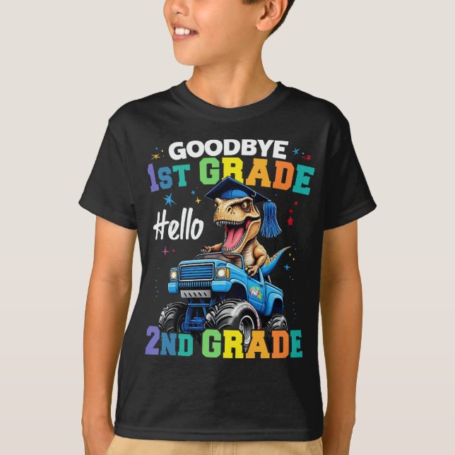 Goodbye 1st Grade Graduation T Rex Monster Truck  T-Shirt (Front)