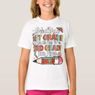Goodbye 1st Grade On My Way To 2nd Grade Leopard  T-Shirt