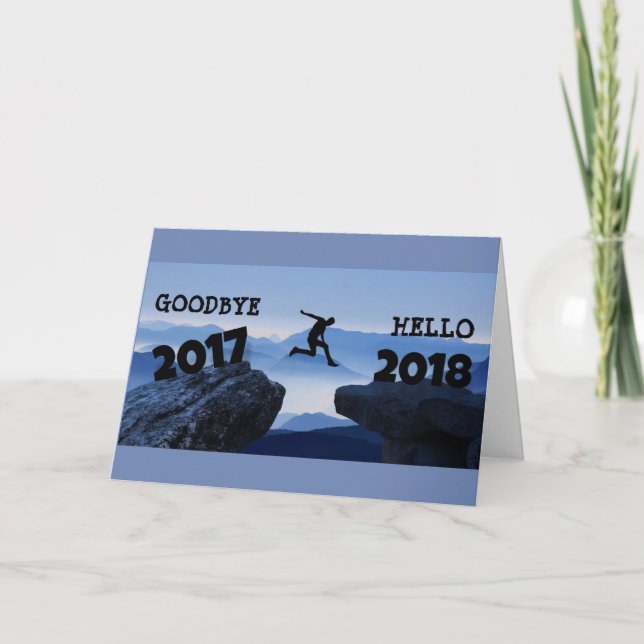 Goodbye 2017 Hello 2018 Happy New Year card (Front)