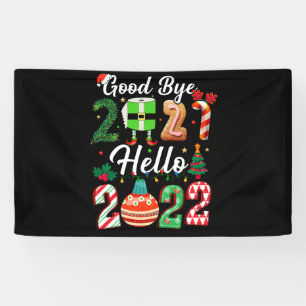 Goodbye 2021 Hello 2022 Happy New Year Christmas X Banner