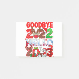 Goodbye 2022 Hello 2023 Cute Christmas Tee Post-it Notes