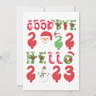 Goodbye 2022 Hello 2023 Happy New Year Christmas Invitation