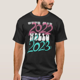 Goodbye 2022 Hello 2023 Welcome Cat Rabbit Year on T-Shirt