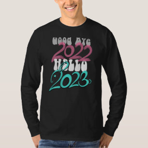 Goodbye 2022 Hello 2023 Welcome Cat Rabbit Year on T-Shirt