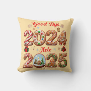 Goodbye 2024 Hello 2025 Happy New year Design Cushion