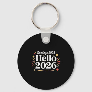 Goodbye 2025 Hello 2026 Happy New Year Confetti  Key Ring