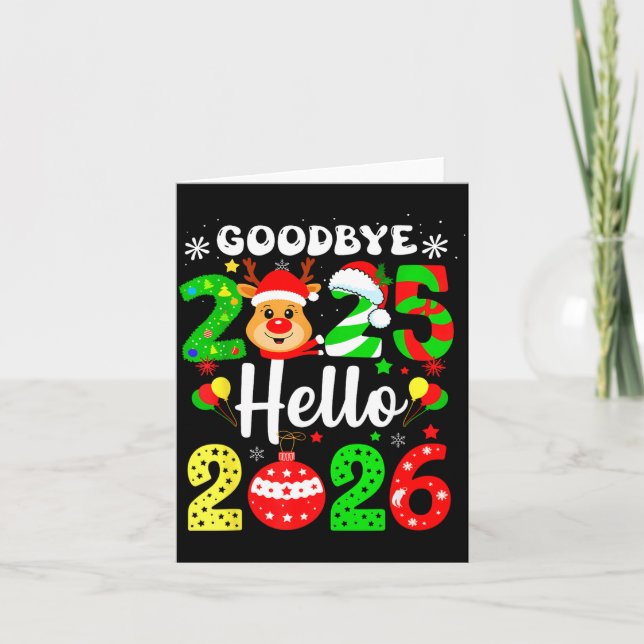 Goodbye 2025 Hello 2026 Happy New Year's Eve Chris Card (Front)