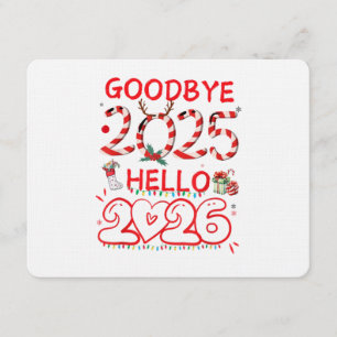 Goodbye 2025 Hello 2026 Merry Christmas Happy New Invitation