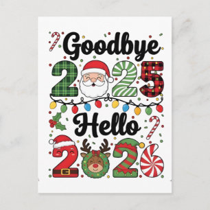 Goodbye 2025 Hello 2026 New Year Resolution   Holiday Postcard