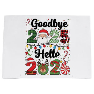 Goodbye 2025 Hello 2026 New Year Resolution   Large Gift Bag