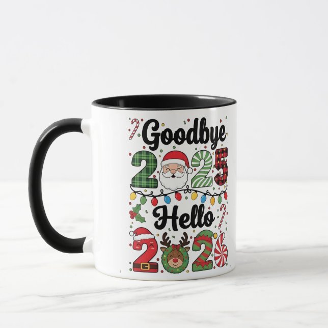 Goodbye 2025 Hello 2026 New Year Resolution   Mug (Left)