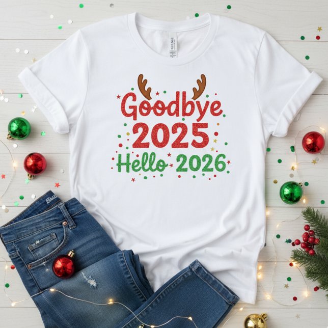  🎄 Goodbye 2025 Hello 2026 T-Shirt  Plus Size T-Shirt (Creator Uploaded)