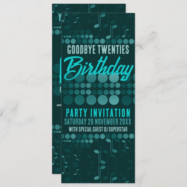 Goodbye 20s Birthday Adult Dance Party  Invitation (Front/Back)