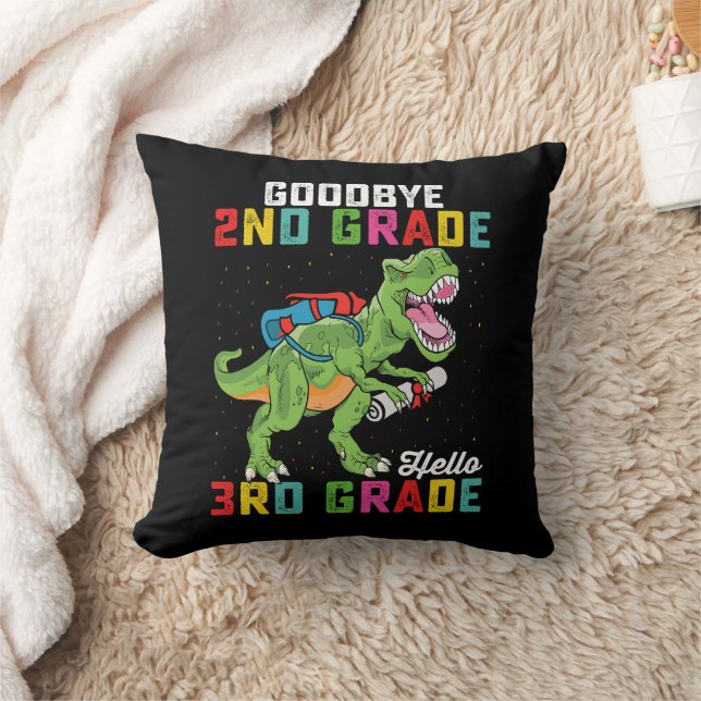 Goodbye 2nd Grade Hello 3rd Grade T Rex Dinosaur Cushion (Blanket)