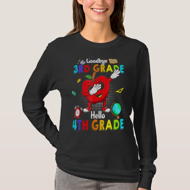 Goodbye 3rd Grade Hello 4th Grade Cute Dabbing App T-Shirt (Front)