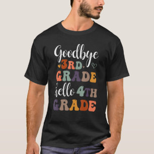 Goodbye 3rd Grade Hello 4th Grade Students Retro V T-Shirt