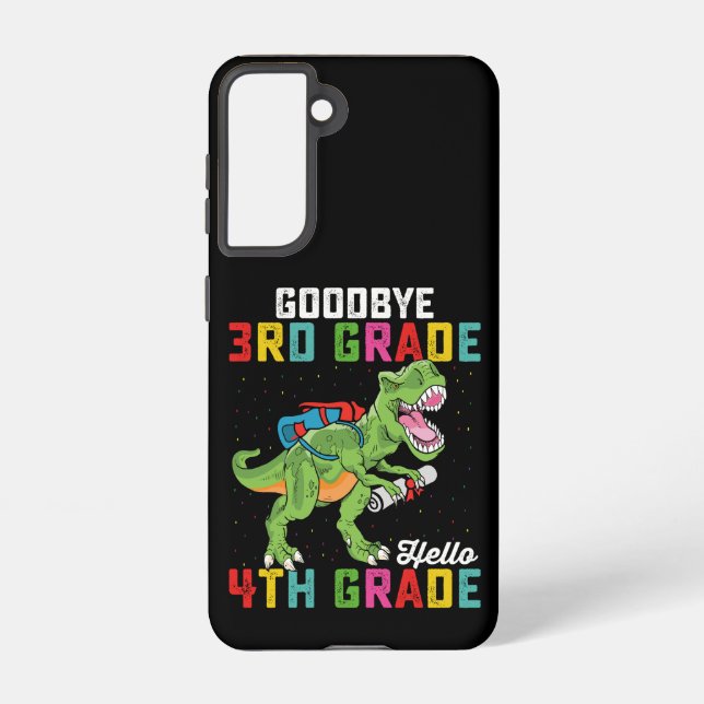 Goodbye 3rd Grade Hello 4th Grade T Rex Dinosaur Samsung Galaxy S21 Case (Back)