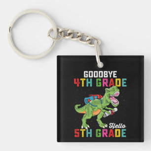 Goodbye 4th Grade Hello 5th Grade T Rex Dinosaur Key Ring