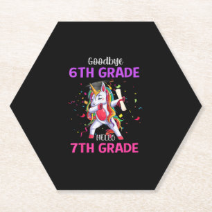 Goodbye 6th Grade Hello 7th Grade Unicorn 2022 Gra Paper Coaster