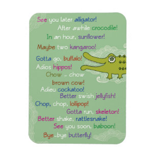 Goodbye and Good luck from Group, Alligator Magnet