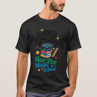 Goodbye Elementary Next Stop Middle School Groovy  T-Shirt